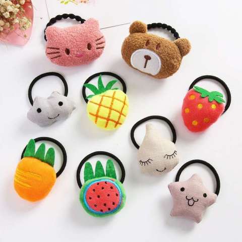 (Hot) 2019 New Cute Cartoon Animal Cat Bear Bunny Hair Rubber Bands Little Girls Colorful Hair Accessories in Hot Sale